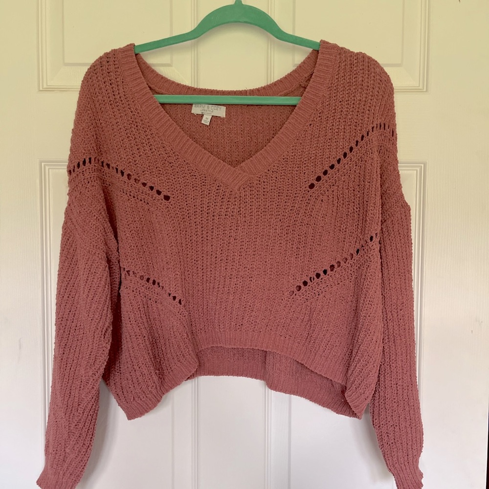 Dark Pink Crop Sweater